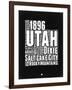 Utah Black and White Map-NaxArt-Framed Art Print