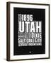 Utah Black and White Map-NaxArt-Framed Art Print