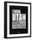 Utah Black and White Map-NaxArt-Framed Art Print