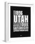 Utah Black and White Map-NaxArt-Framed Art Print