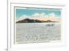 Utah, Bonneville Salt Flats View of Campbell in the Bluebird Going 301 mph-Lantern Press-Framed Premium Giclee Print