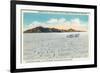 Utah, Bonneville Salt Flats View of Campbell in the Bluebird Going 301 mph-Lantern Press-Framed Premium Giclee Print