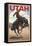 Utah - Bronco Bucking-Lantern Press-Framed Stretched Canvas