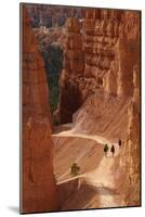 Utah, Bryce Canyon National Park, Hikers on Navajo Loop Trail Through Hoodoos-David Wall-Mounted Photographic Print