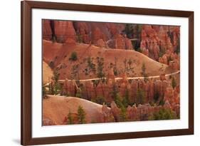 Utah, Bryce Canyon National Park, Hikers on Queens Garden Trail Through Hoodoos-David Wall-Framed Photographic Print