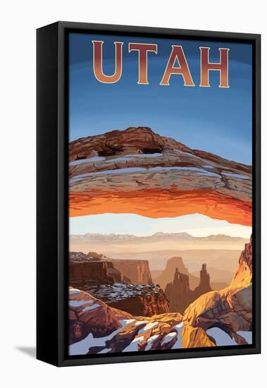 Utah - Canyonlands View-Lantern Press-Framed Stretched Canvas