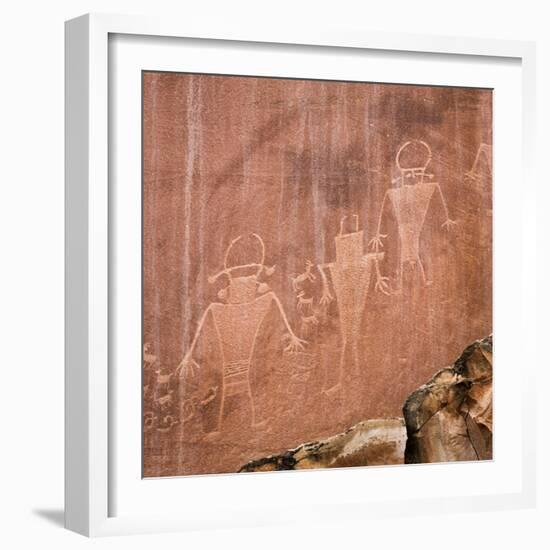 Utah, Capitol Reef National Park. Fremont Pictoglyph Panel-Jaynes Gallery-Framed Photographic Print