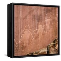 Utah, Capitol Reef National Park. Fremont Pictoglyph Panel-Jaynes Gallery-Framed Stretched Canvas