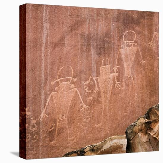 Utah, Capitol Reef National Park. Fremont Pictoglyph Panel-Jaynes Gallery-Stretched Canvas