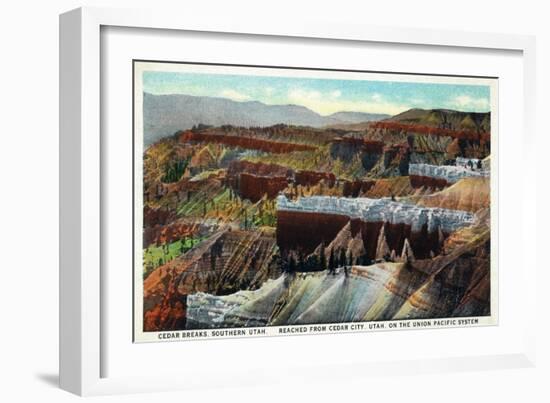 Utah, Cedar Breaks National Monument Aerial View-Lantern Press-Framed Art Print