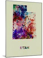 Utah Color Splatter Map-NaxArt-Mounted Art Print