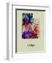 Utah Color Splatter Map-NaxArt-Framed Art Print