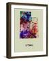 Utah Color Splatter Map-NaxArt-Framed Art Print