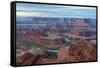 Utah, Dead Horse Point State Park. Colorado River Gooseneck Formation-Cathy & Gordon Illg-Framed Stretched Canvas