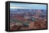 Utah, Dead Horse Point State Park. Colorado River Gooseneck Formation-Cathy & Gordon Illg-Framed Stretched Canvas