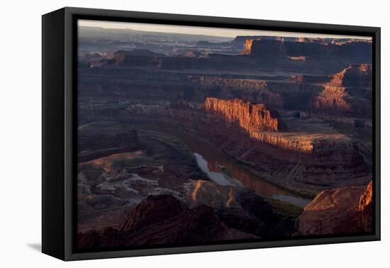 Utah, Dead Horse Point State Park. Overlook at First Light at Sunrise-Judith Zimmerman-Framed Stretched Canvas