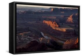 Utah, Dead Horse Point State Park. Overlook at First Light at Sunrise-Judith Zimmerman-Framed Stretched Canvas