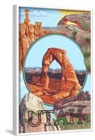 Utah - Delicate Arch Montage-Lantern Press-Framed Art Print