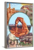 Utah - Delicate Arch Montage-Lantern Press-Framed Art Print