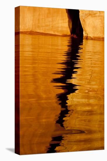 Utah. Detail, Colorful Abstract Reflections, Sunrise Reflections Off Tapestry Wall on Lake Powell-Judith Zimmerman-Stretched Canvas