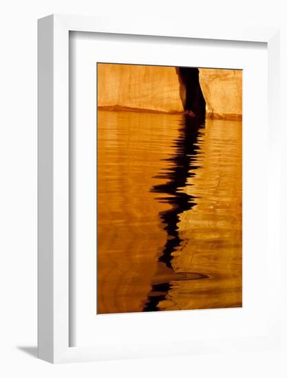 Utah. Detail, Colorful Abstract Reflections, Sunrise Reflections Off Tapestry Wall on Lake Powell-Judith Zimmerman-Framed Photographic Print