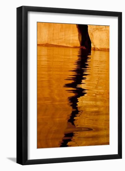 Utah. Detail, Colorful Abstract Reflections, Sunrise Reflections Off Tapestry Wall on Lake Powell-Judith Zimmerman-Framed Photographic Print