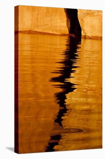 Utah. Detail, Colorful Abstract Reflections, Sunrise Reflections Off Tapestry Wall on Lake Powell-Judith Zimmerman-Stretched Canvas