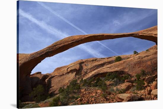 Utah, Devils Garden Area of Arches National Park, Landscape Arch-David Wall-Stretched Canvas