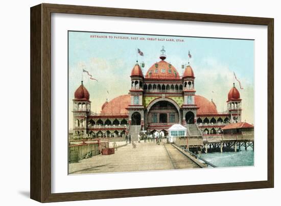 Utah, Entrance View of the Saltair Pavilion at the Great Salt Lake-Lantern Press-Framed Art Print