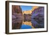 Utah, Glen Canyon Nra. Abstract Reflection of Stained Sandstone Wall-Jaynes Gallery-Framed Photographic Print