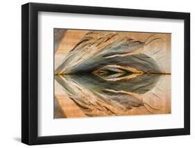 Utah, Glen Canyon Nra. Abstract Reflection of Stained Sandstone Wall-Jaynes Gallery-Framed Photographic Print