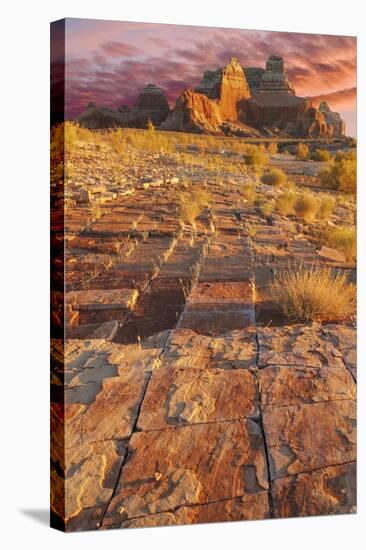 Utah, Glen Canyon Nra. Sunset on Sandstone Formations-Jaynes Gallery-Stretched Canvas