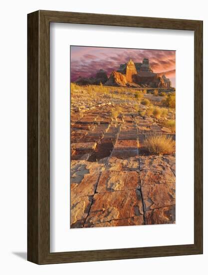 Utah, Glen Canyon Nra. Sunset on Sandstone Formations-Jaynes Gallery-Framed Photographic Print