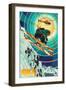 Utah - Heli-Skiing-Lantern Press-Framed Art Print