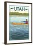 Utah - Kayak Scene-Lantern Press-Framed Art Print