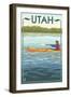 Utah - Kayak Scene-Lantern Press-Framed Art Print