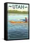 Utah - Kayak Scene-Lantern Press-Framed Stretched Canvas