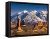 Utah, La Sal Mountains from Arches National Park, USA-Alan Copson-Framed Stretched Canvas