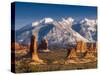 Utah, La Sal Mountains from Arches National Park, USA-Alan Copson-Stretched Canvas