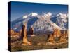 Utah, La Sal Mountains from Arches National Park, USA-Alan Copson-Stretched Canvas