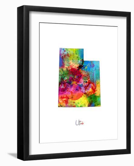 Utah Map-Michael Tompsett-Framed Art Print