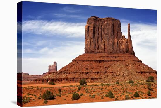 Utah, Monument Valley Overlook. Mesa Standing in the Desert-Petr Bednarik-Stretched Canvas