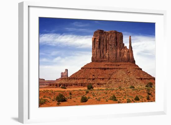 Utah, Monument Valley Overlook. Mesa Standing in the Desert-Petr Bednarik-Framed Photographic Print