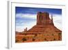 Utah, Monument Valley Overlook. Mesa Standing in the Desert-Petr Bednarik-Framed Photographic Print