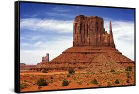 Utah, Monument Valley Overlook. Mesa Standing in the Desert-Petr Bednarik-Framed Stretched Canvas