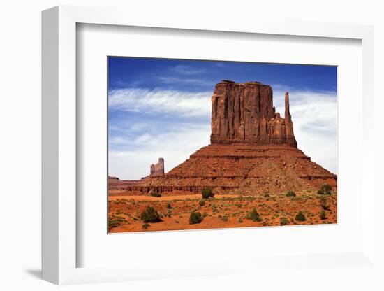 Utah, Monument Valley Overlook. Mesa Standing in the Desert-Petr Bednarik-Framed Photographic Print