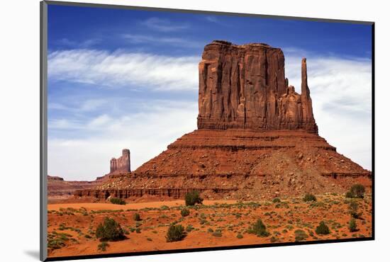 Utah, Monument Valley Overlook. Mesa Standing in the Desert-Petr Bednarik-Mounted Photographic Print