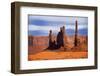 Utah, Monument Valley. Spires of Red Rock with a Sand Dune-Petr Bednarik-Framed Photographic Print