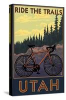 Utah - Mountain Bike Scene-Lantern Press-Stretched Canvas