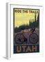 Utah - Mountain Bike Scene-Lantern Press-Framed Art Print